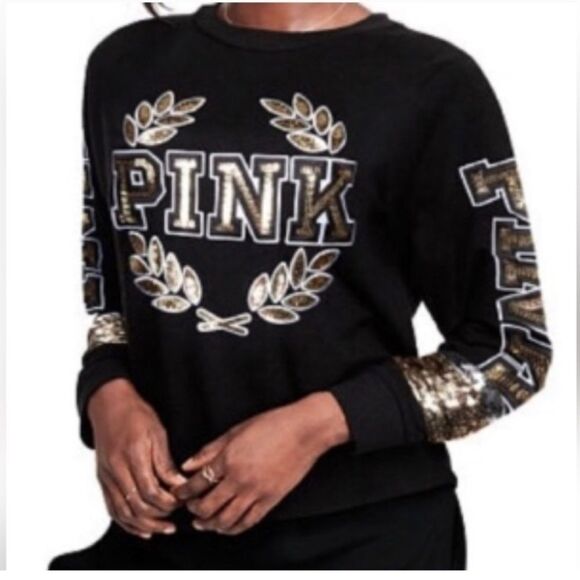 NEW PINK VS MEGA BLING RARE/ HTF SWEATER LARGE - Picture 2 of 10